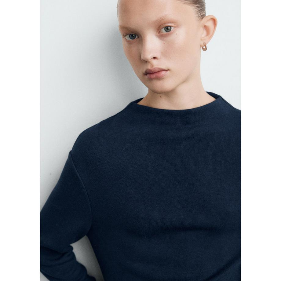 MANGO CANELA Mock Neck Langarm Sweatshirt  