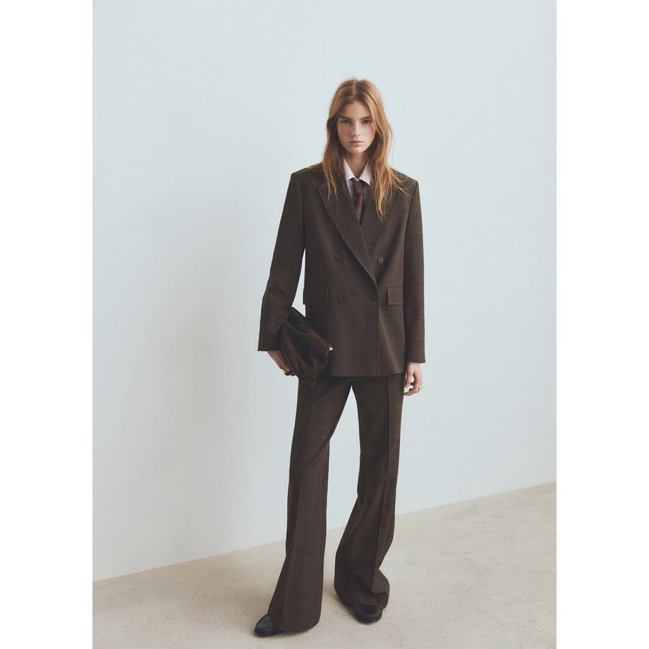 MANGO Klimt Blazer Croisé à Carreaux  