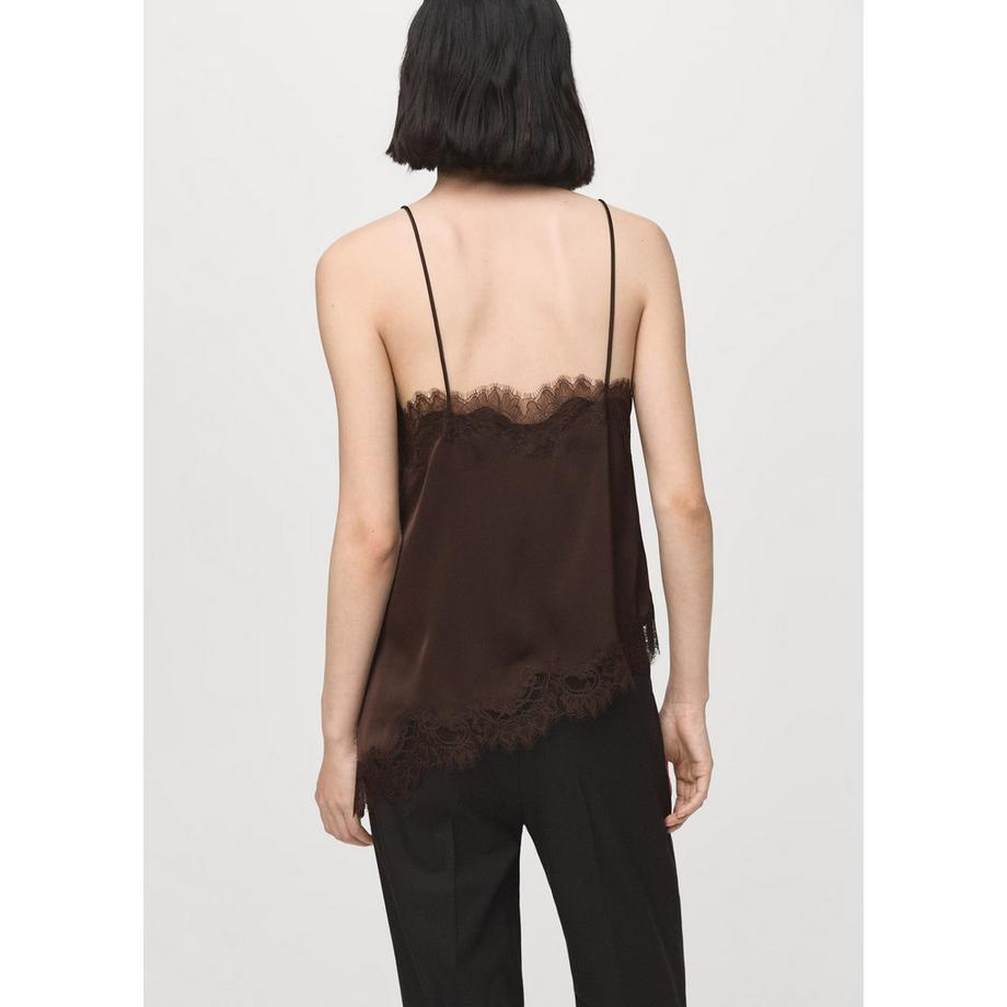 MANGO TITY Top Camisole Bordure Dentelle  