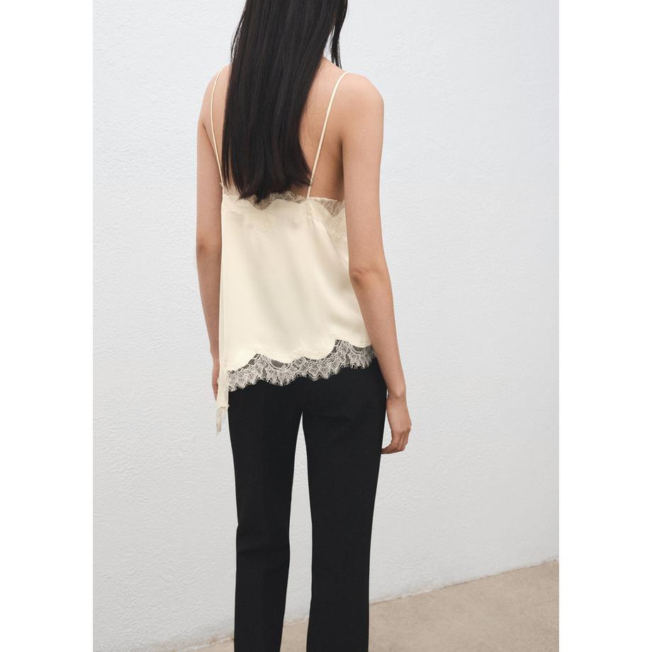 MANGO TITY Top Camisole Bordure Dentelle  