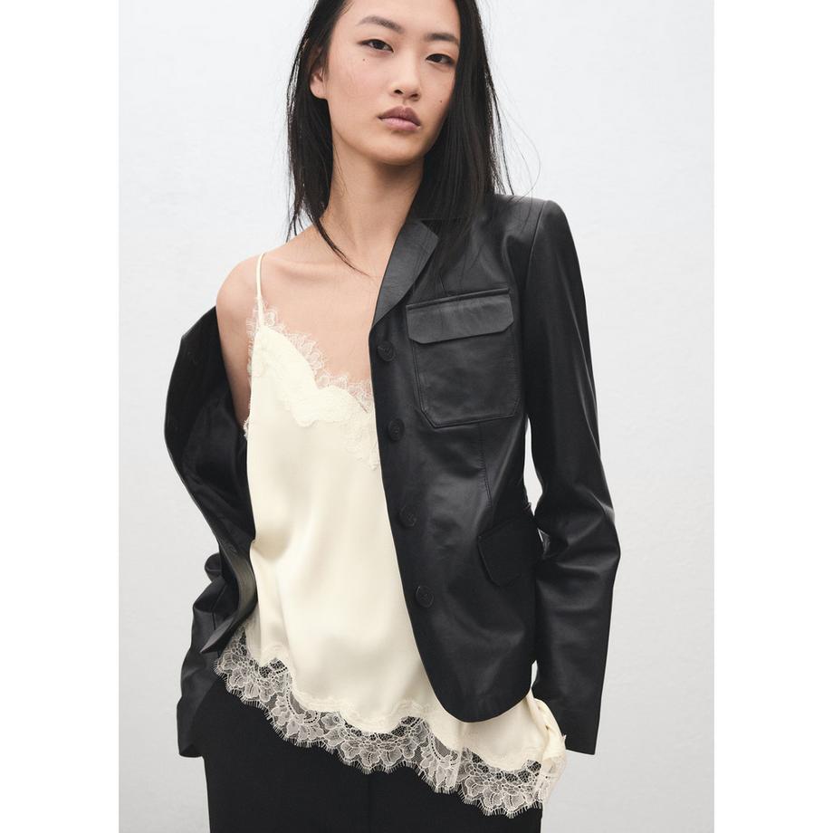 MANGO TITY Top Camisole Bordure Dentelle  