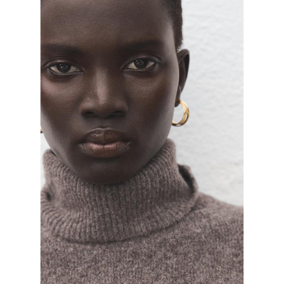 MANGO TALDOTE Robe Mini Tricot Col Roulé  