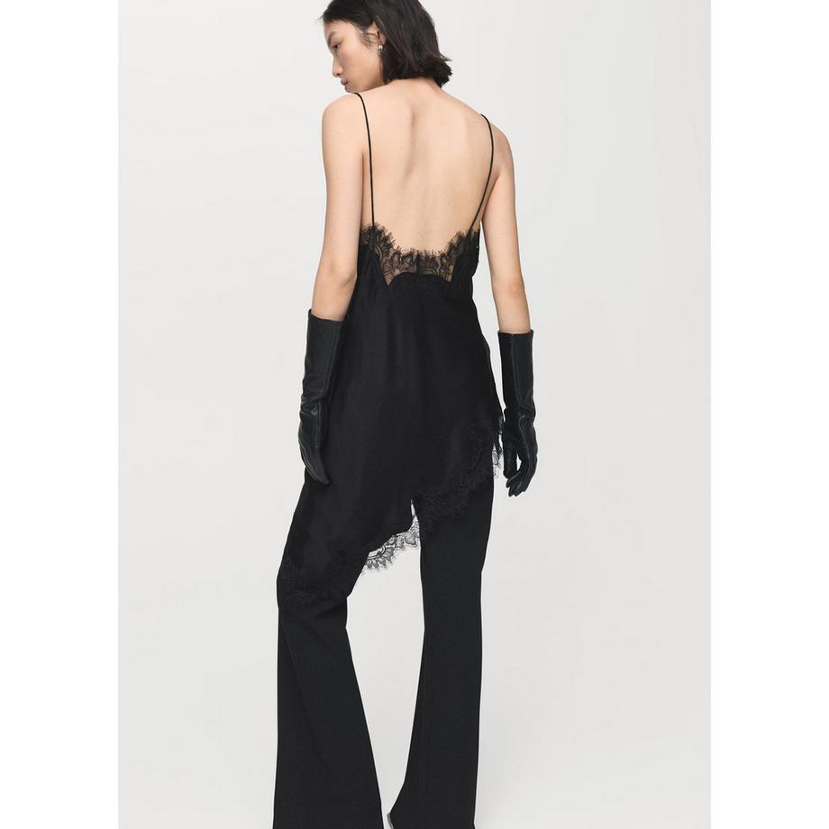 MANGO Pearl Top Cami Bordure Dentelle  