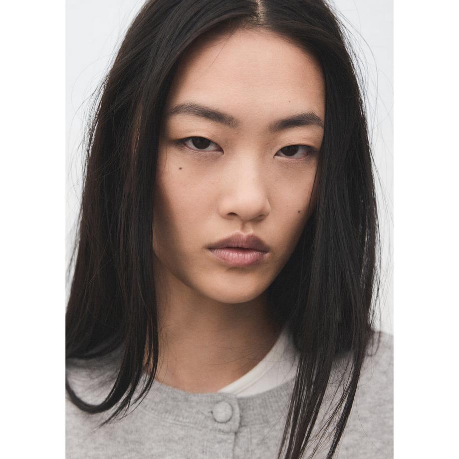 MANGO REGALO Rundhals Cardigan mit Knopfleiste  