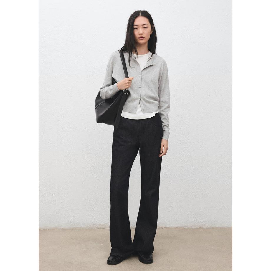 MANGO REGALO Rundhals Cardigan mit Knopfleiste  