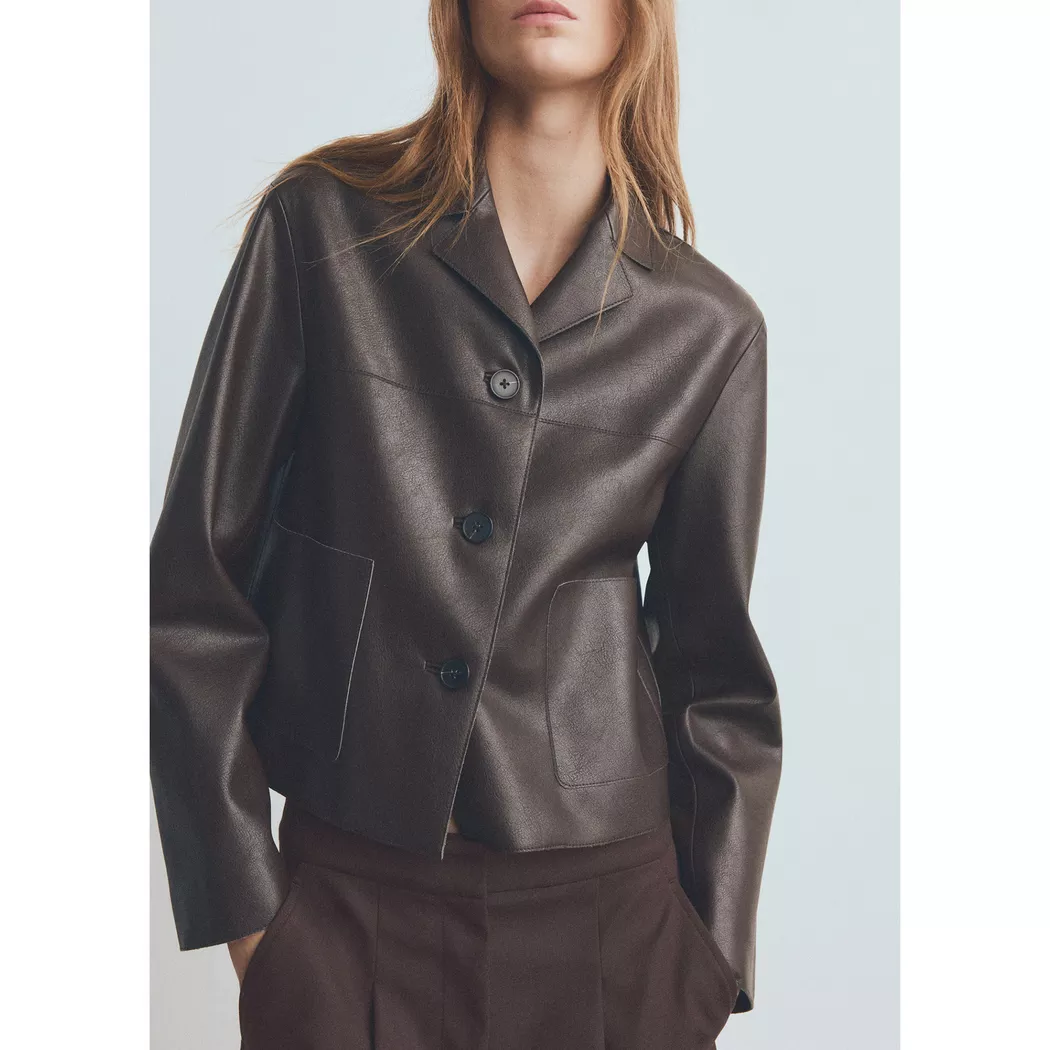 Mango - Jacke, für Damen, Dunkelbraun, Größe M
