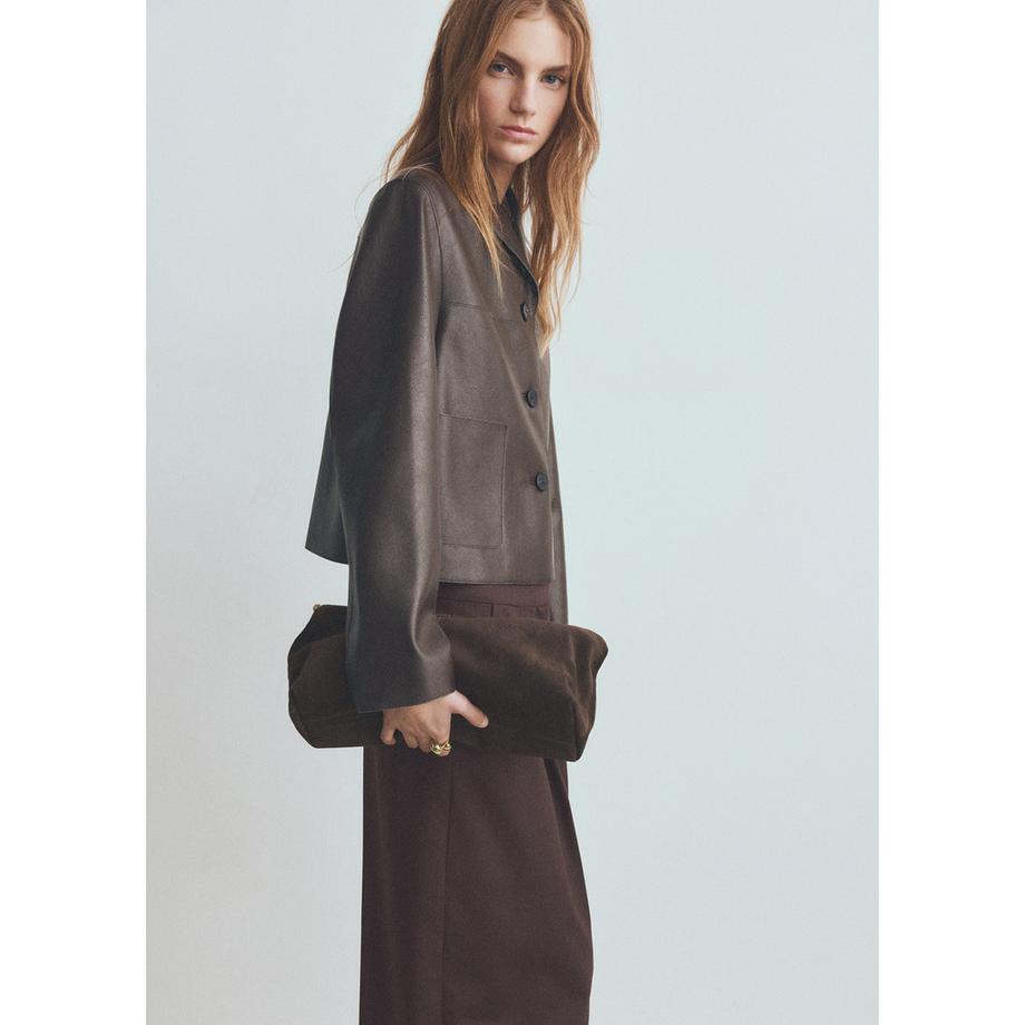 MANGO SABI Kurze Kunstlederjacke  