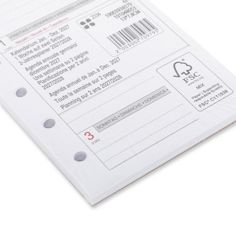 Manor Papeterie No Label Ersatzeinlage Agenda Refill 2027 