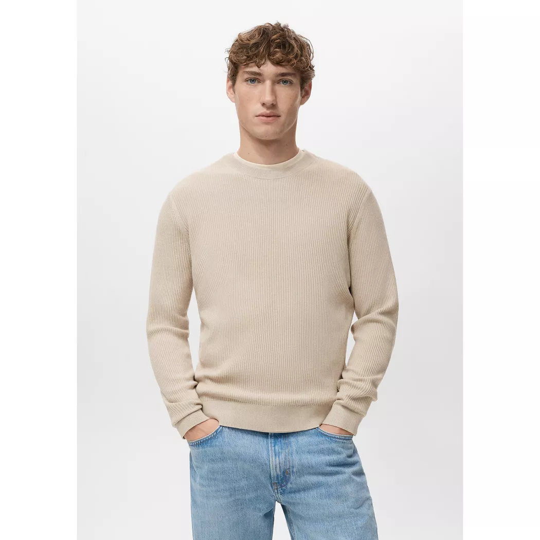 Mango Man - Pullover, für Herren, Beige, Größe S