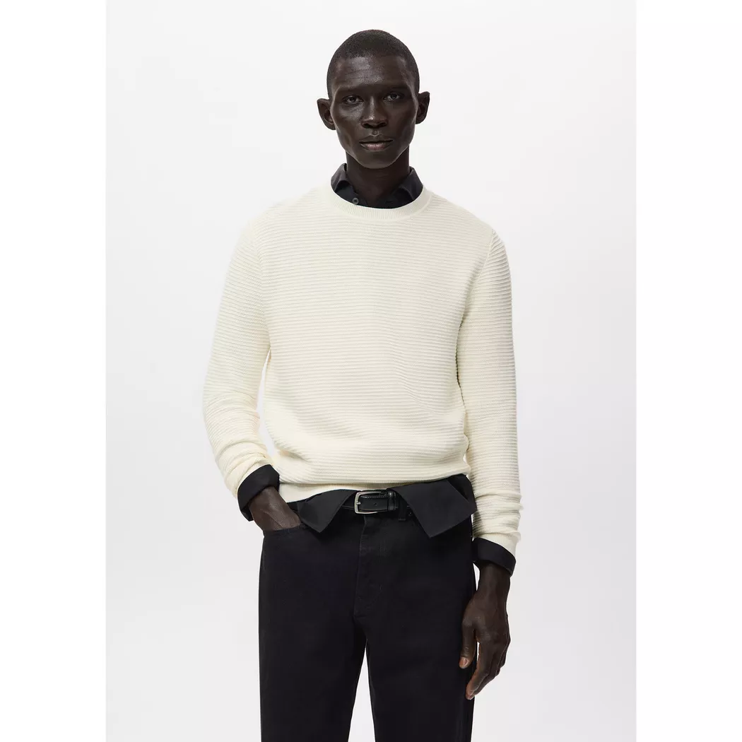 Mango Man - Pullover, für Herren, Ecru, Größe M