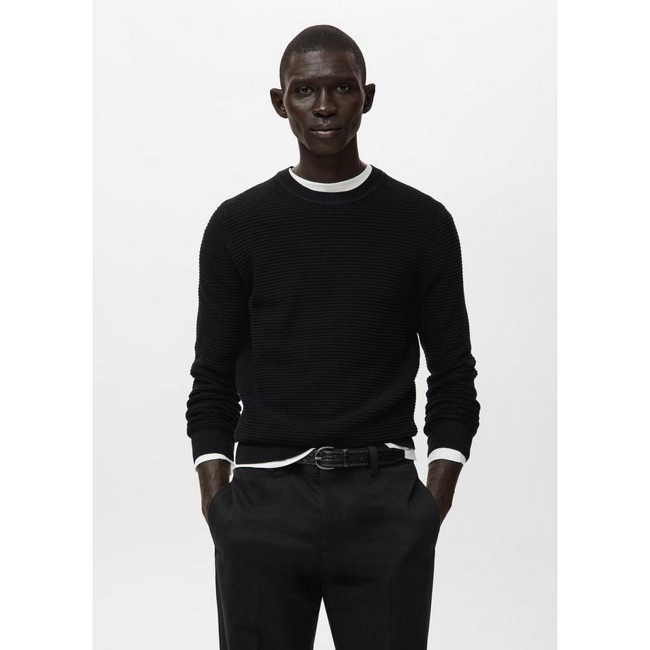 Mango Man Salas Maglione Girocollo a Costine  