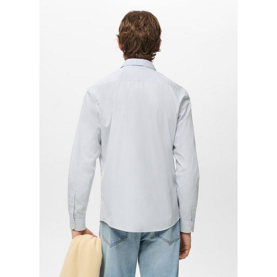 Mango Man PLAYR Gestreiftes Regular Fit Langarmhemd  