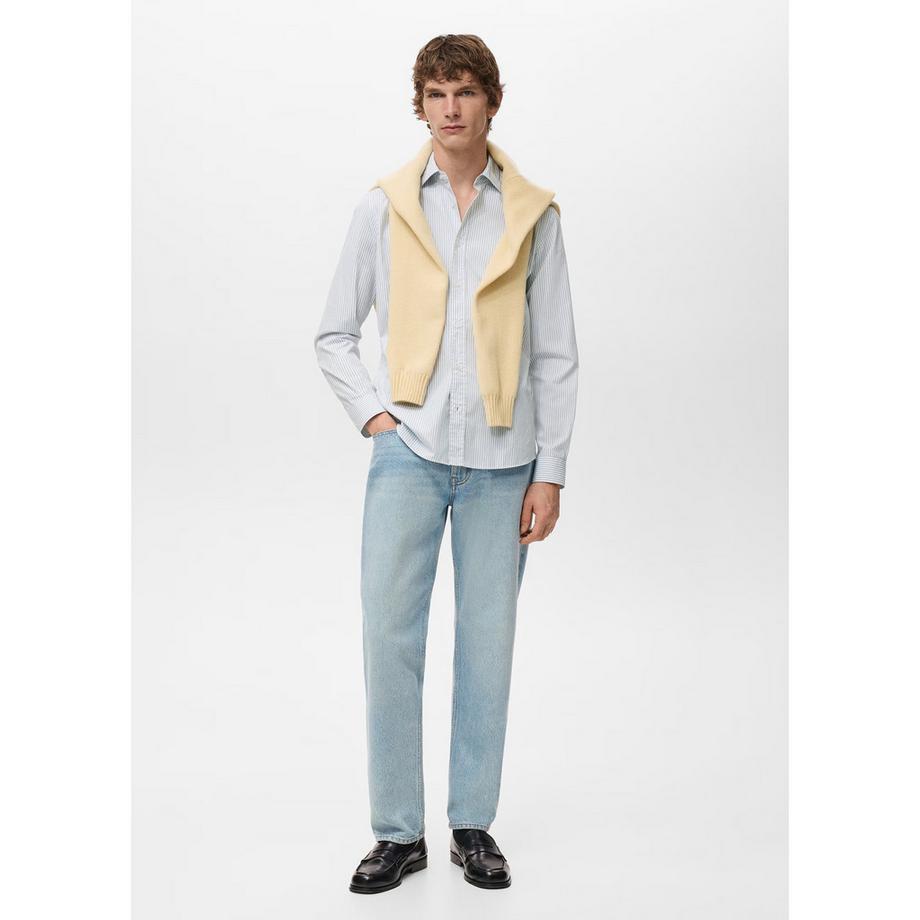 Mango Man PLAYR Gestreiftes Regular Fit Langarmhemd  