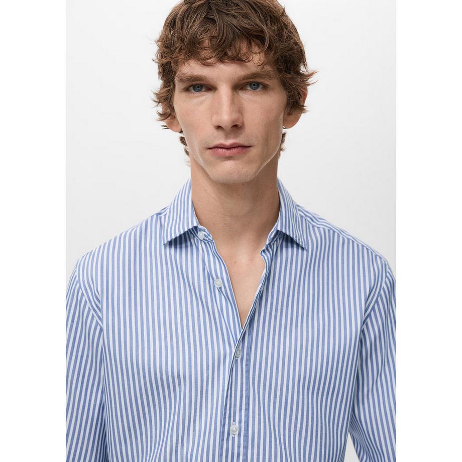 Mango Man PLAYR Gestreiftes Regular Fit Langarmhemd  