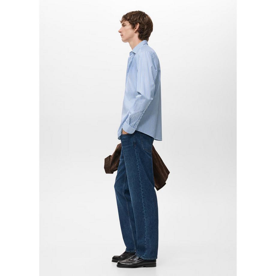 Mango Man PLAYR Gestreiftes Regular Fit Langarmhemd  