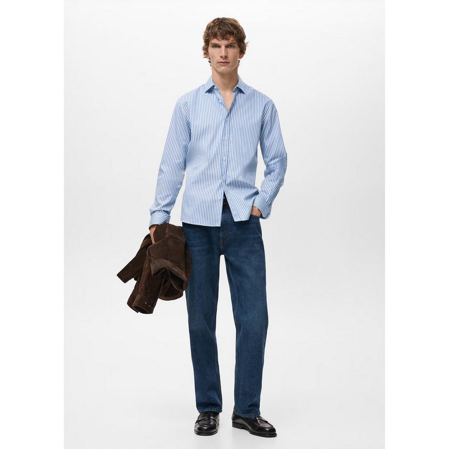 Mango Man PLAYR Gestreiftes Regular Fit Langarmhemd  