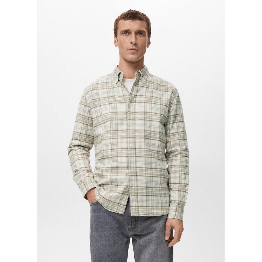 Mango Man Brighton Kariertes Langarmhemd  