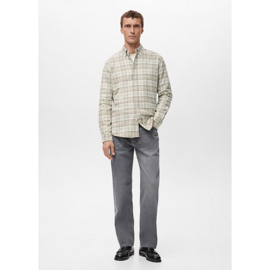 Mango Man Brighton Kariertes Langarmhemd  