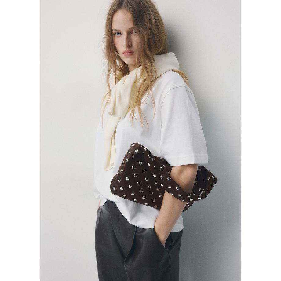 MANGO Sandra Schultertasche mit Nieten  