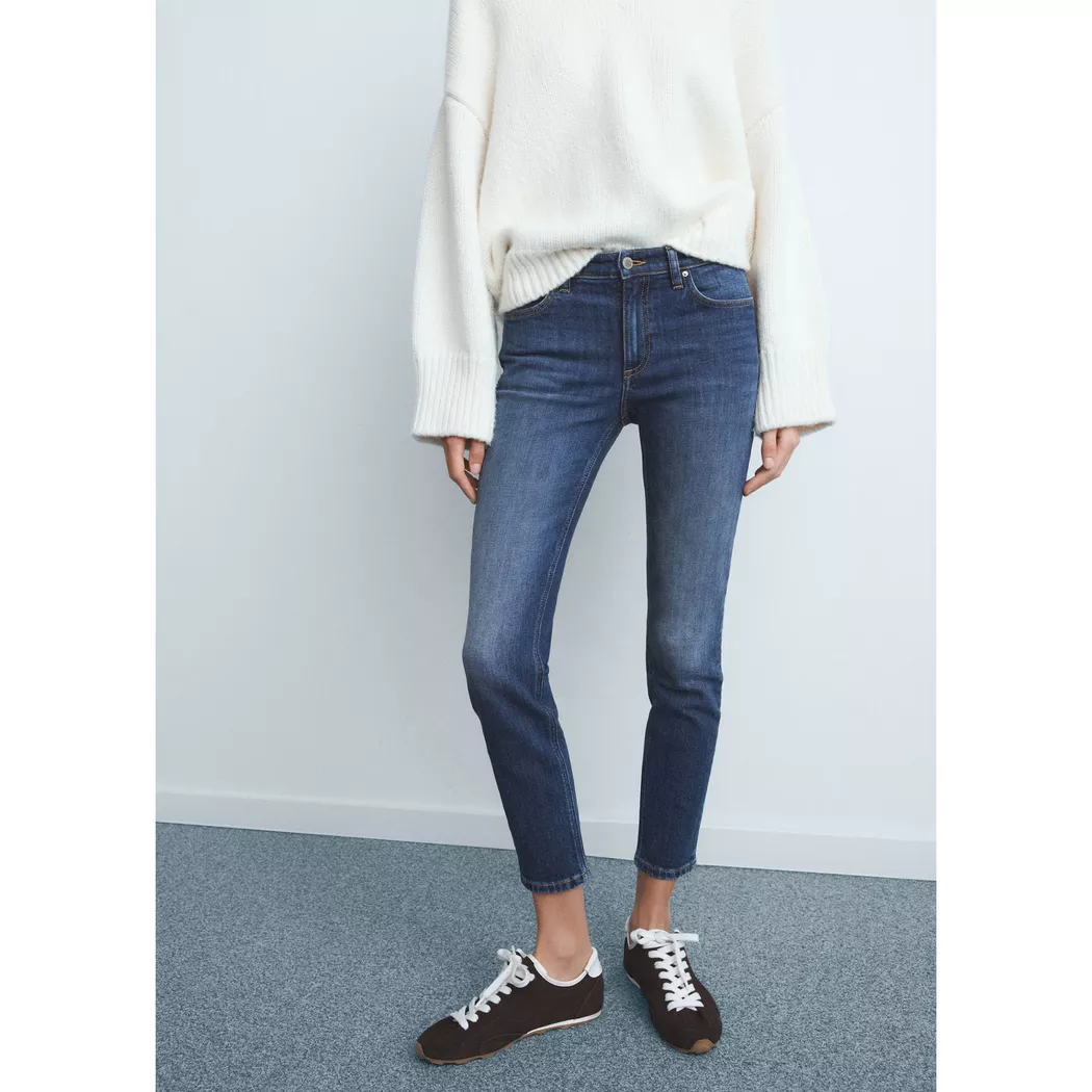 Mango - Jeans, für Damen, Blau Denim Dunkel, Größe 44