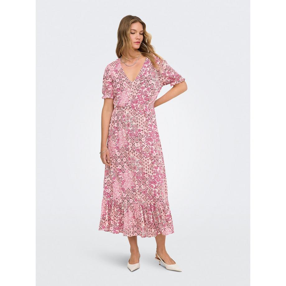 ONLY Robe Midi Motif Col V  