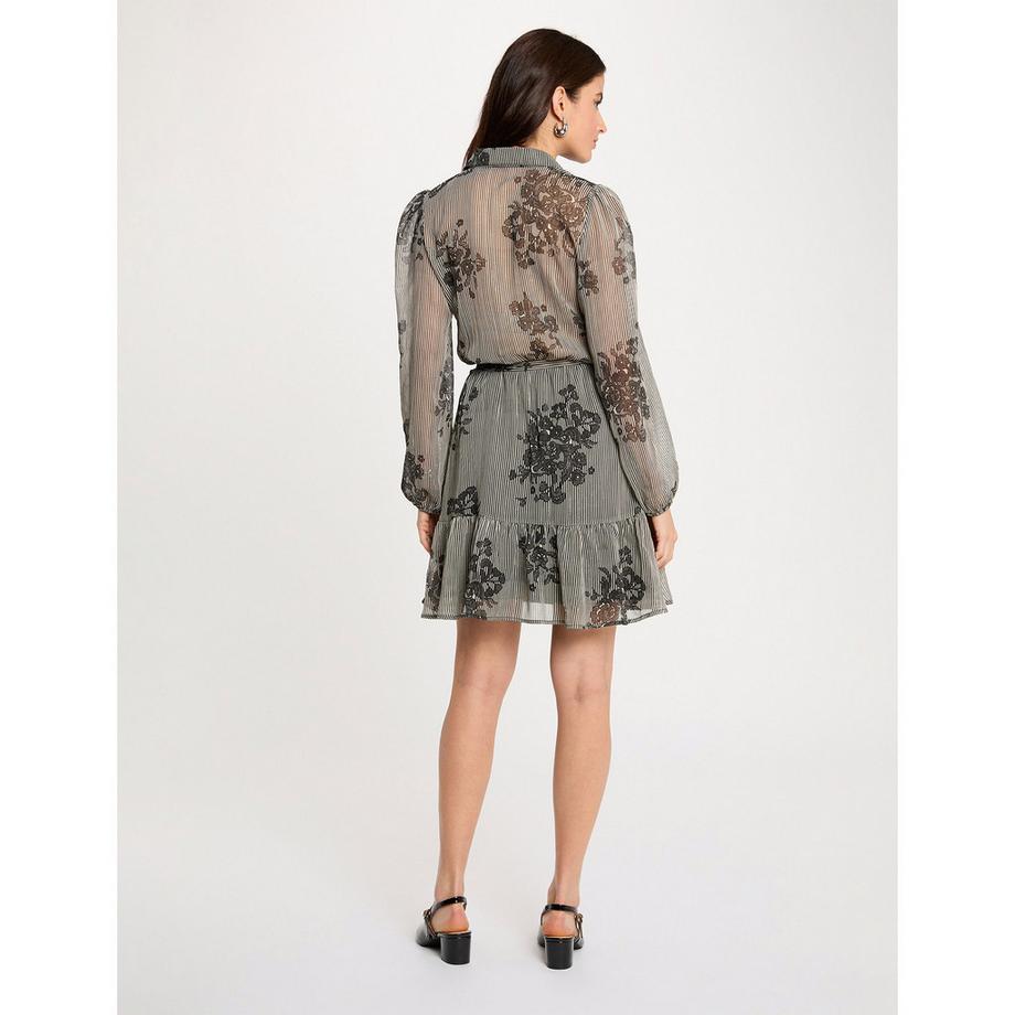 MORGAN Robe Mini Rayée Fleurie  