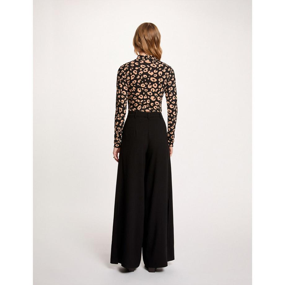 MORGAN Leopardenmuster Langarm Rollkragen T-Shirt  