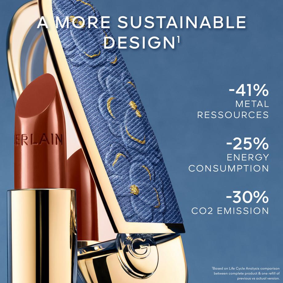 Guerlain  Rouge G Blooming Denim L’écrin bijou double miroir - Édition Limitée Le rouge à lèvres soin personnalisable 