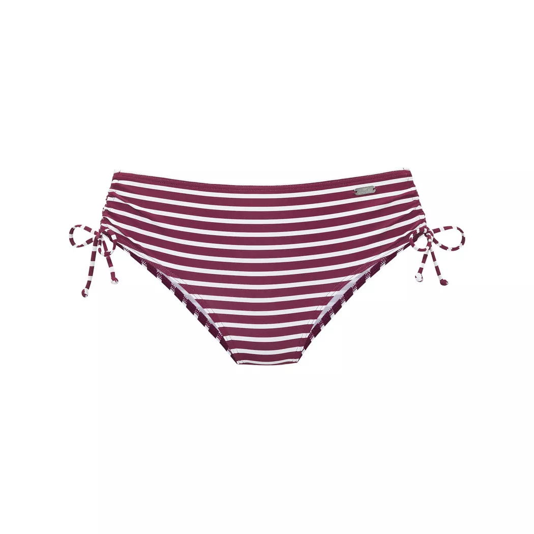 Badehose VENICE BEACH "Tadu", Damen, Gr. 40, N-Gr, bordeaux, weiß, Obermaterial: 84% Polyamid, 16% Elasthan. Futter: 92% Polyester, 8% Elasthan, Badehosen Badehose, im modernem Streifendesign