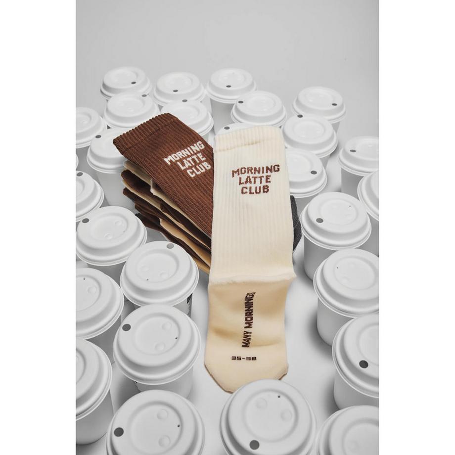 Many Mornings Latte Club Chaussettes hauteur mollet  