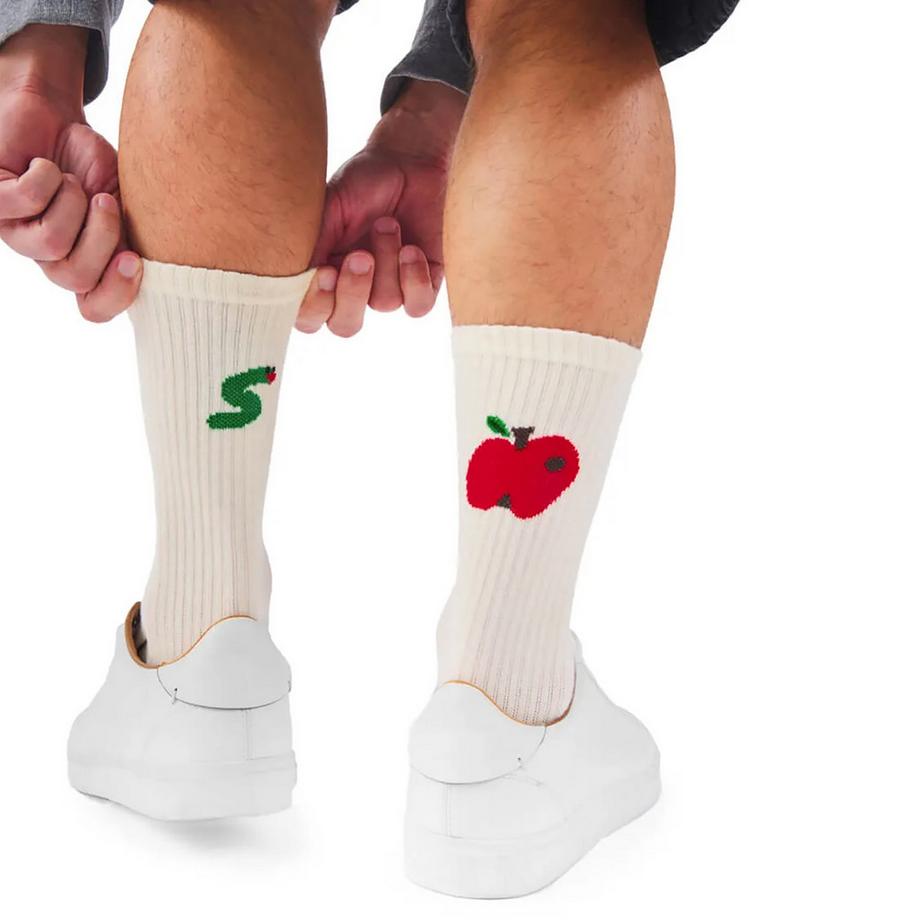 Many Mornings BITE ME Wadenlange Socken  