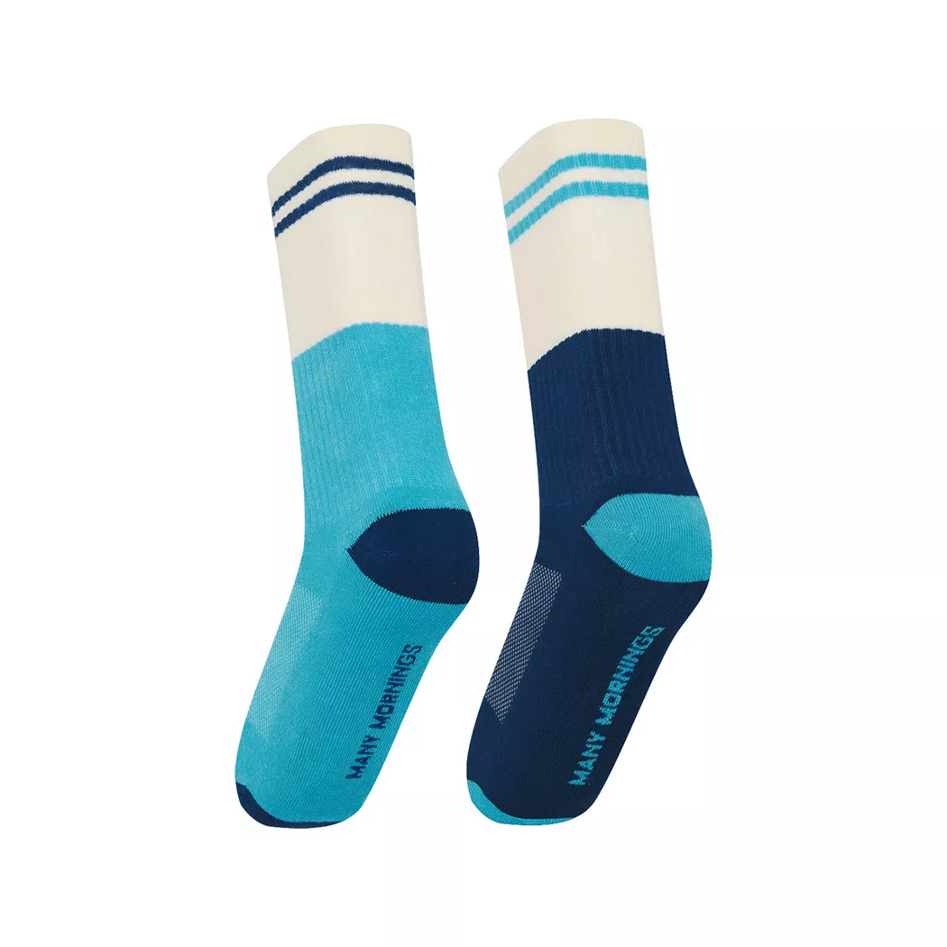 Many Mornings - Wadenlange Socken, für Herren, Blau, Größe 43-46