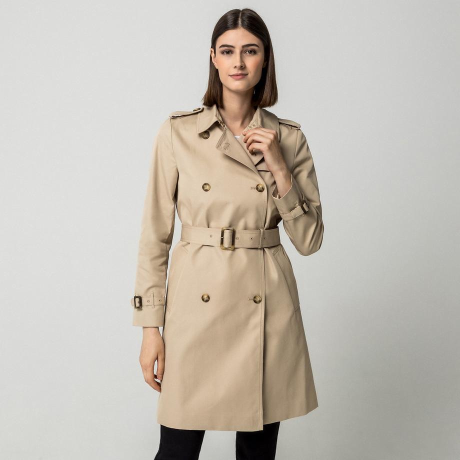 Manor Woman Klassischer zweireihiger Trenchcoat  