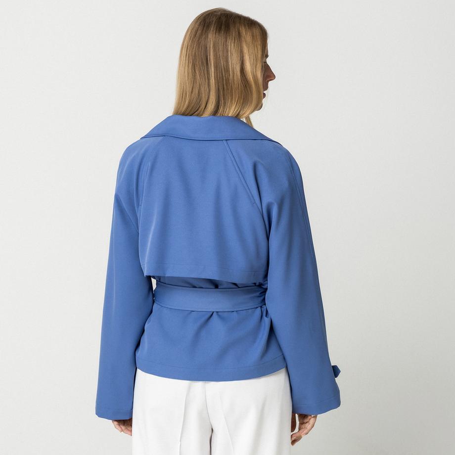 Manor Woman Kurzer zweireihiger Trenchcoat  