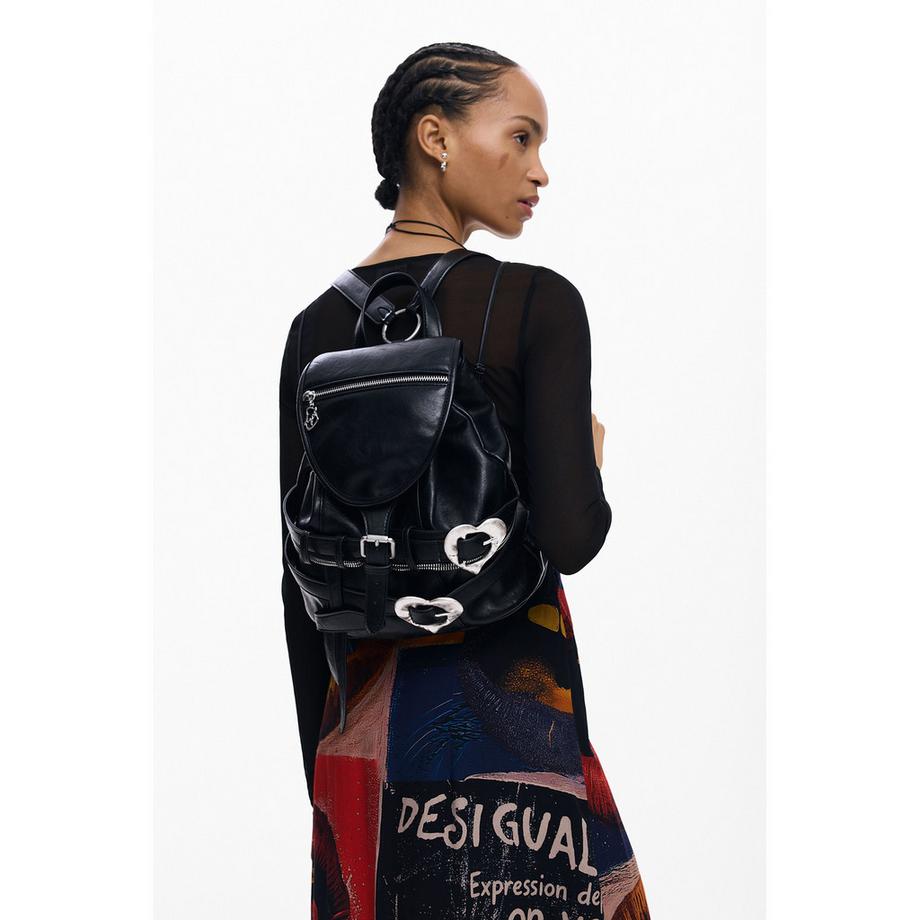 Desigual Sac à dos avec boucles en forme de cœur  