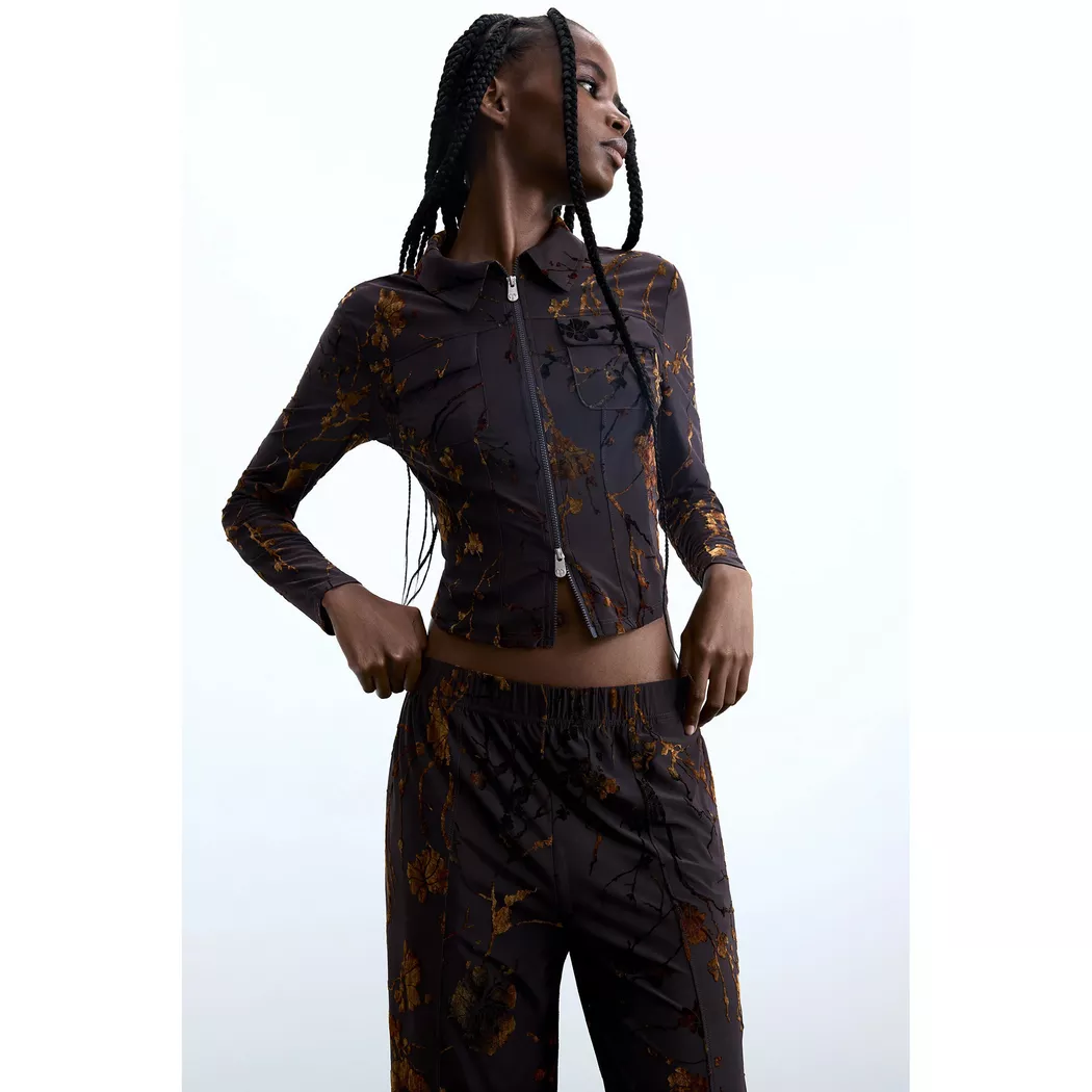 Desigual T-shirt textures BROWN S female 4