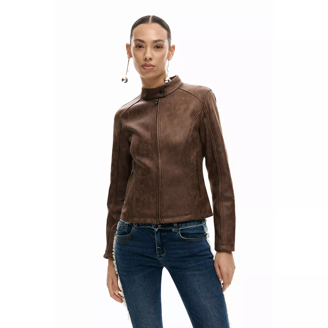 Desigual Veste effet cuir BROWN XL female 2