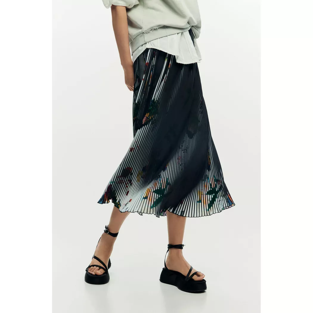 Desigual Jupe midi texture arty BLACK XS female