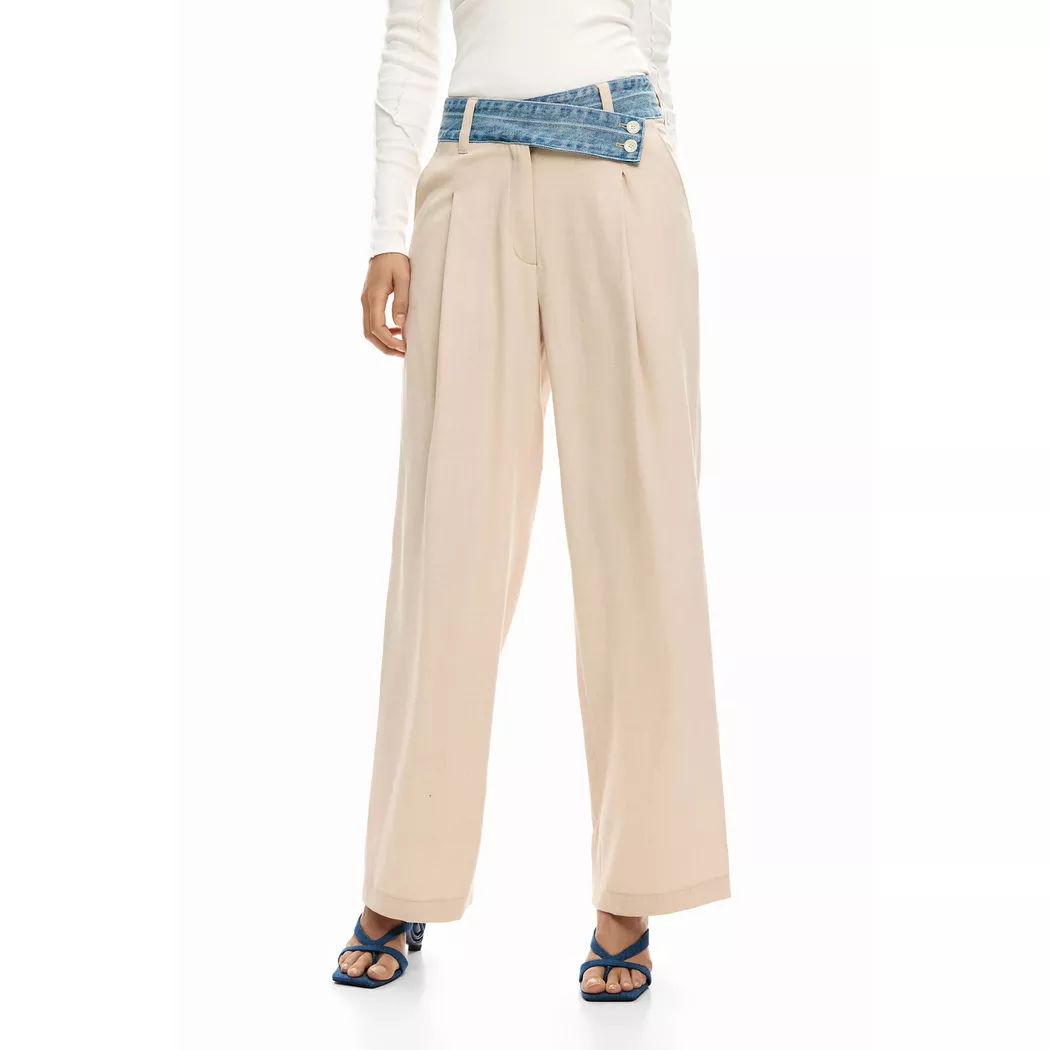 Desigual Pantalon capri dégradé BROWN M female
