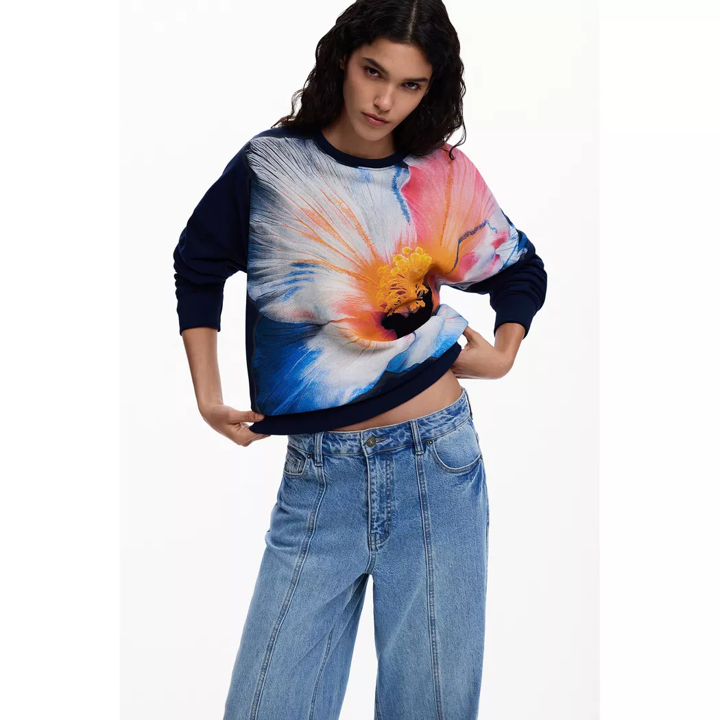 Desigual Sweat-shirt grande fleur RED S female