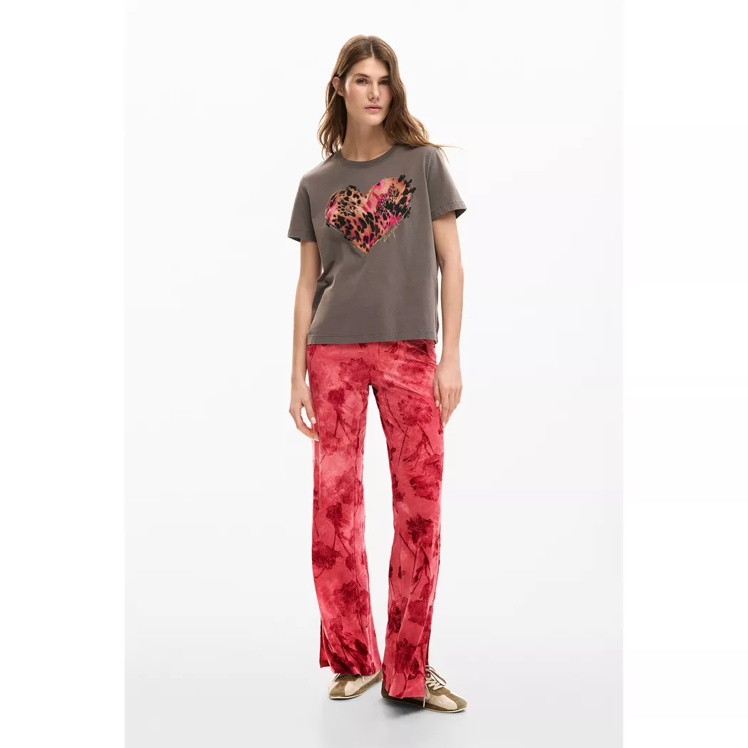 Desigual T-shirt cœur tigre BLACK L female