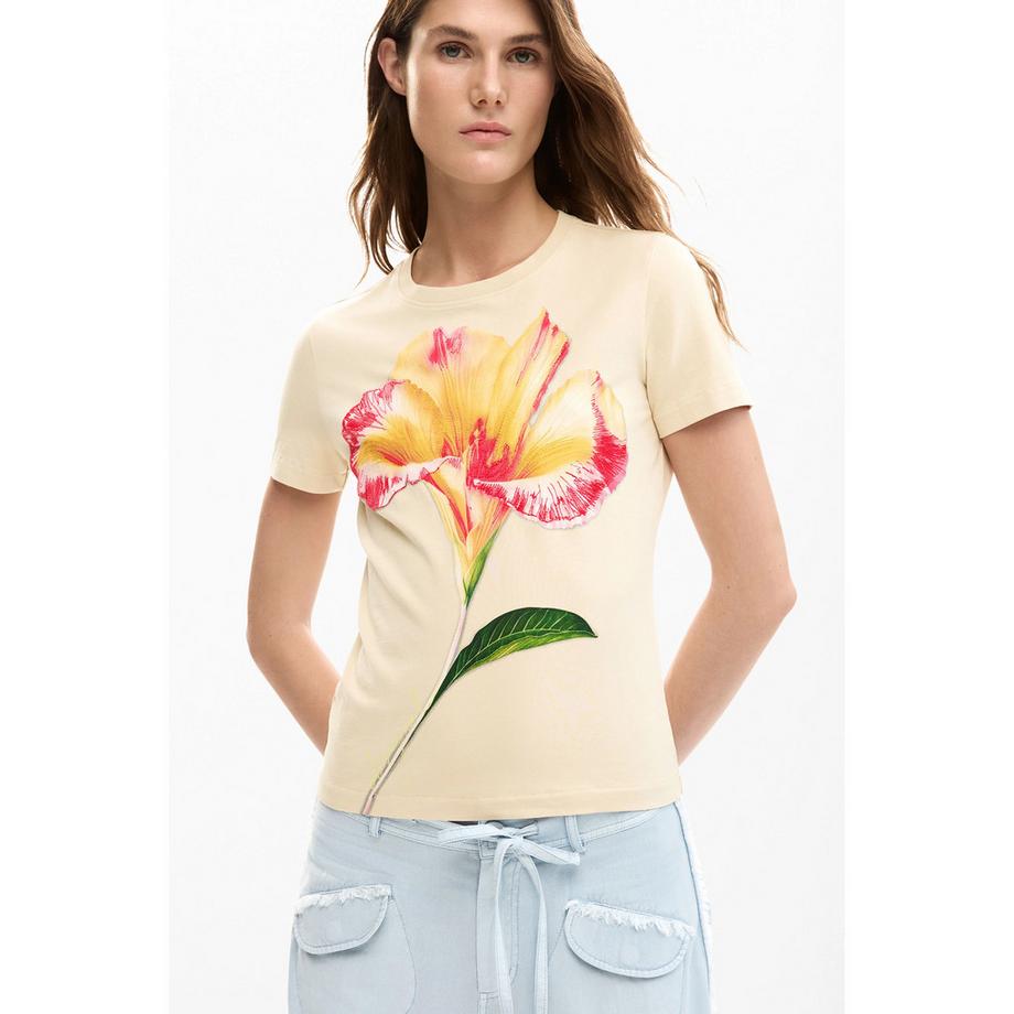 Desigual T-Shirt a Maniche Corte Stampa Floreale  
