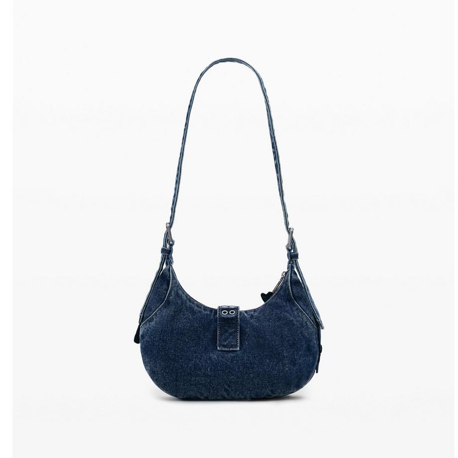 Desigual Denim Umhängetasche mit floralen Details  