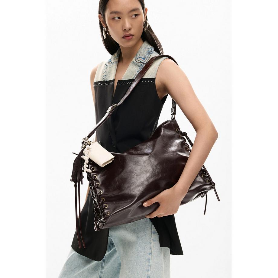 Desigual Umhängetasche mit seitlicher Schnürung  