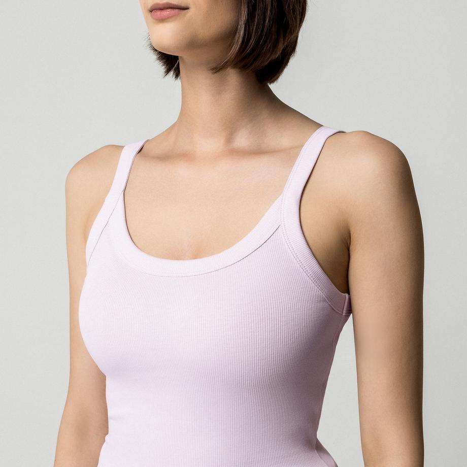 Gina Tricot Geripptes Tanktop mit Rundhalsausschnitt  