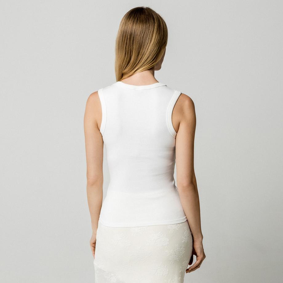 Gina Tricot Canotta a costine scollo a V  