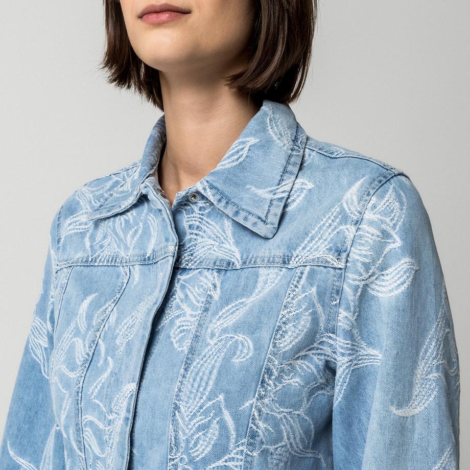 Gina Tricot Chemise en jean brodée de fleurs  