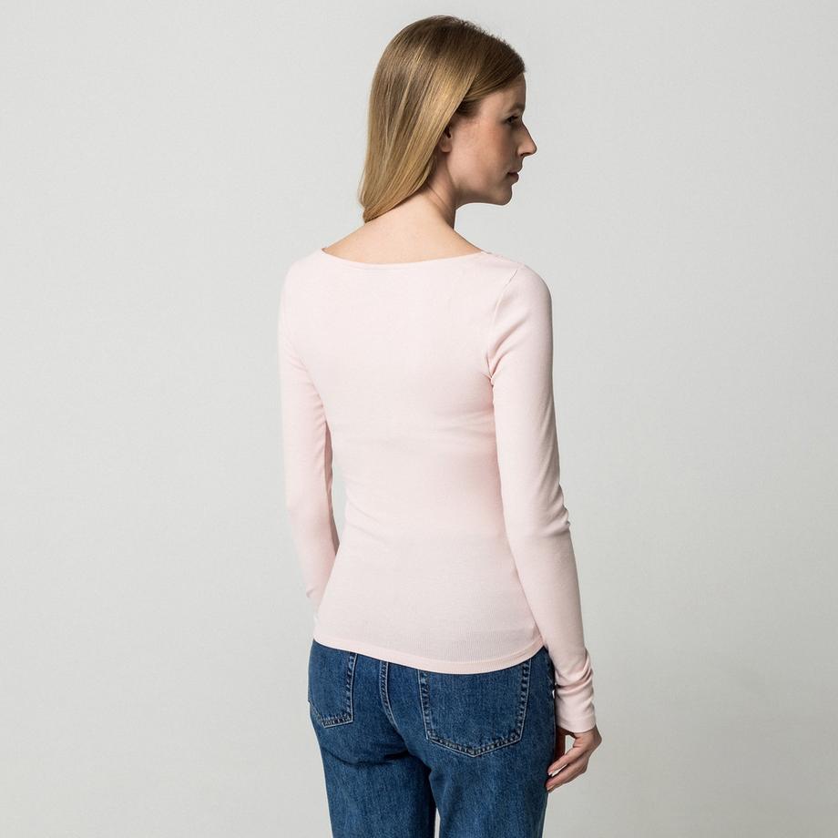 Gina Tricot Langarm Top mit Spitzenbesatz  