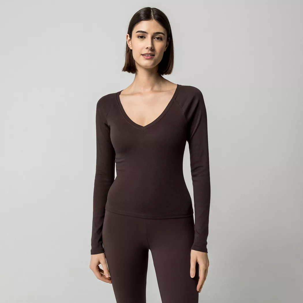 Gina Tricot - Top, für Damen, Dunkelbraun, Größe L