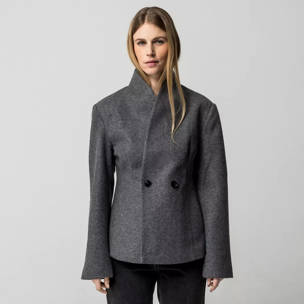 Gina Tricot - Jacke, für Damen, Grau Melange, Größe S